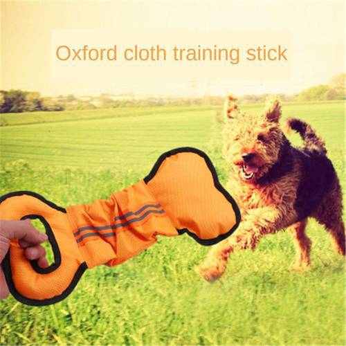 Pet Dog Pull Ring Toys Bone Shape Canvas Interactive Chew Bite Toy Puppy Resistant Molar Training Toys Outdoor Dog Toys