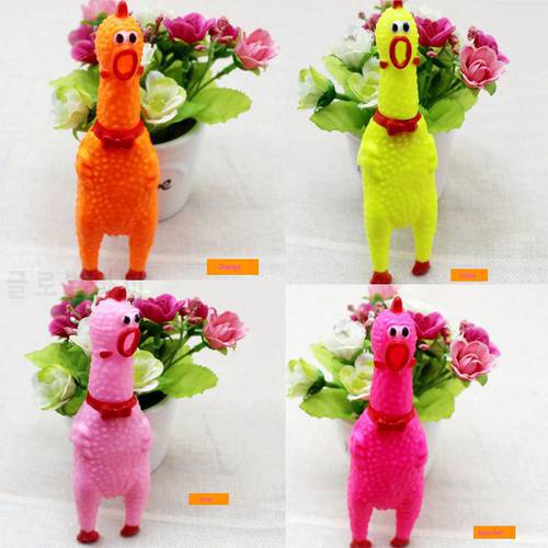 Interactive Rubber Squeaky Pet Dog Toys Pet Tooth Chewing Cleaning Toys Dog Cat Colorful Screaming Chicken Dog PopularToy Hot