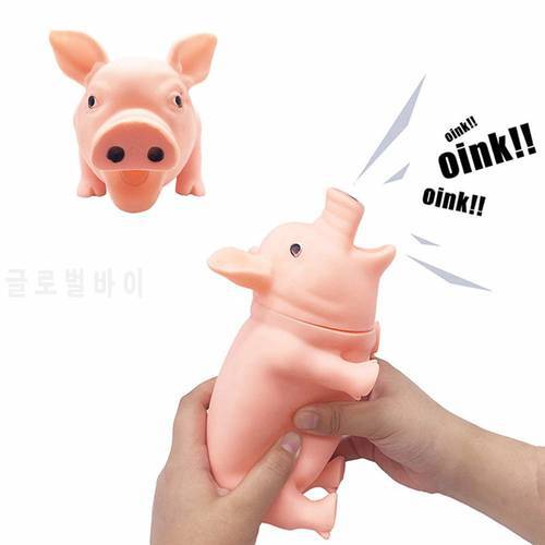 1pc Colorful Screaming Rubber Pig Pet Teasing Squeak Squeaker Chew Toy Puppy Toy for Dogs for Large Dogs Sound Voice Dog Toys