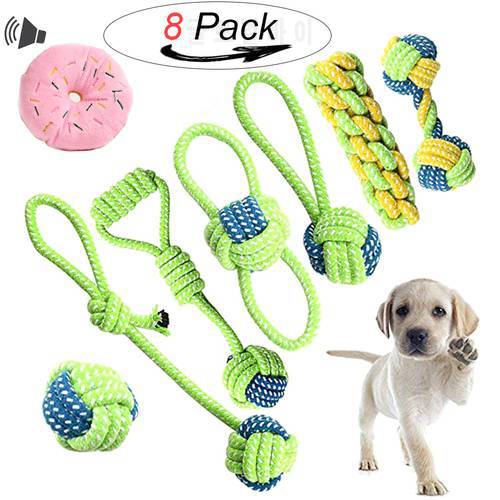 7 Pack Dog Rope Toy Chew Cotton Outdoor Teeth Clean Dog Ball Rope Toys for Medium Small Pet Dogs Interactive Toys TY0102