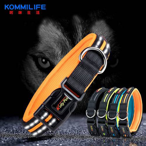 Breathable Mesh Nylon Dog Collar Reflective Pet Collars For Dogs Small Medium Large Dog Training Necklace Pet Dog Accessories