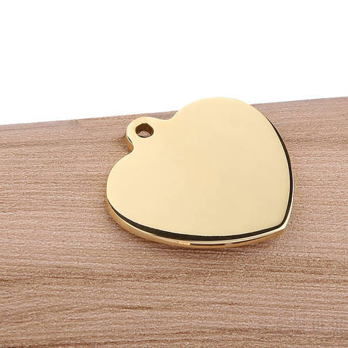 Wholesale 100Pcs Heart Engraving Personalized Dog Tag ID Pendant Necklaces For Man Stainless Steel ID Tags Necklace Accessories