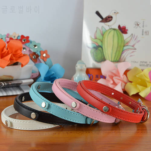 (30 Pieces/lot) Wholesale Pet Products Pu Leather 10MM Personalized Dog Cat Collar