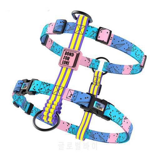 Printed Dog Pet Harness Dog Chest Collar Pet Adjustable Vest 4 Size S M L XL For Small Medium Big Dogs German Shepard