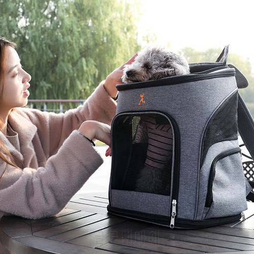 Outdoor Cat Bag Mesh Carrier Backpack Breathable Pet Bag For Dogs Fashion Portable Carrier Bags Comfort Carrier for Cat and Dog