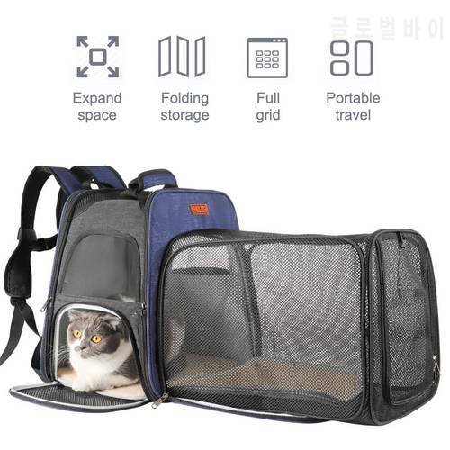 Breathable Small Pet Folding Wheel Carrier for Dog Cat Portable Strollers Backpack Puppy Roller Luggage Car Travel Transport Bag
