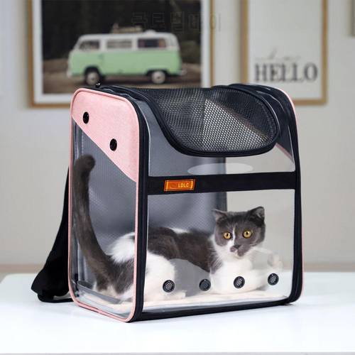 Breathable Cat Carrier Backpack Dog Transparent Bag PVC Capsule Cat Bag Pet Travelling Portable Bag Folding Cats Shoulder Bags