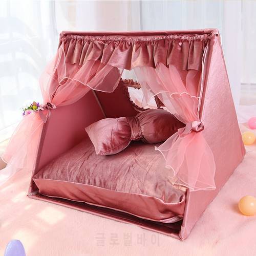 Cat Tent with Cushion, Luxury Indoor Cat Bed Condo, Pet House Shelter for Dogs Cats and Other Pets, Removable and Washable