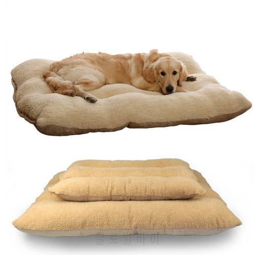 Dogs Kennel Plush Dog Mattress Puppy Cat Sleeping Pad Winter Warm Pet Bed Mat Thicken Fleece Large Dogs Cushion Blanket