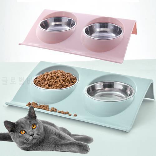 Thicken Pet Food Bowl Stainless Steel Double Pet Bowls Food Water Feeder for Dog Puppy Cats Pets Supplies Feeding Dishes