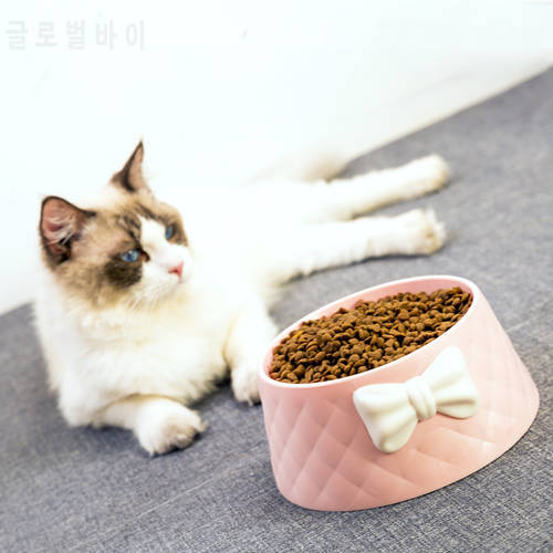 Pet Dog Feeding Food Bowls Puppy Lovely Bowknot Feeder Dish Cat Water Drinking Bowl INS Cute Butterfly Pets Bowls for Chihuahua