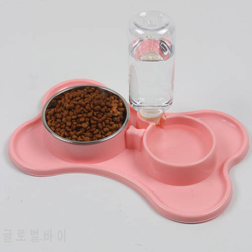 Stainless Steel Non-slip Pet Bowls Pet Dog Water Bottle Puppy Cat Drink Bowl Dog Food Double Bowl Pet Cat Feeder Supplies