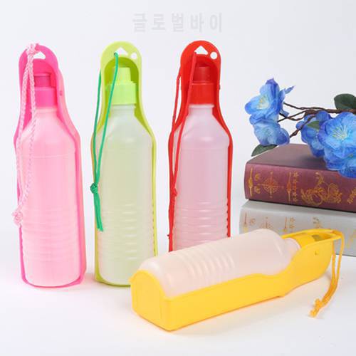 Pet Dog Water Bottle 250ml 500ml Plastic Portable Water Bottle Pets Outdoor Travel Drinking Water Feeder Bowl Dropshipping