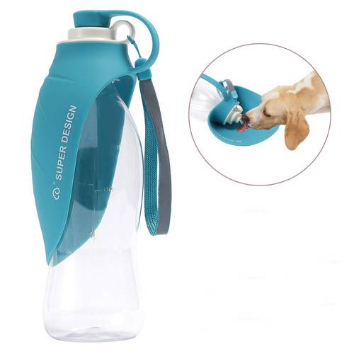 Pet Dog Water Bottle Drinking 580ml Portable Pet Water Bowl Food Grade Soft Silicone Leak proof Dog Cat Travel Drinker Dispenser