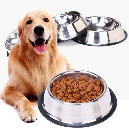 Stainless Steel Dog Cat Bowls Non-slip Food Storage Container Pet Feeding Dog Food Bowl Water Bottle For Pets Bowl Feeder Dish