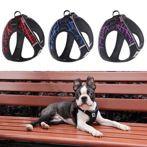Puppy Cat Harness Strap No Pull Dog Harness Adjustable Reflective Pet Collar Dog Walking Mesh Vest For Small Medium Dogs