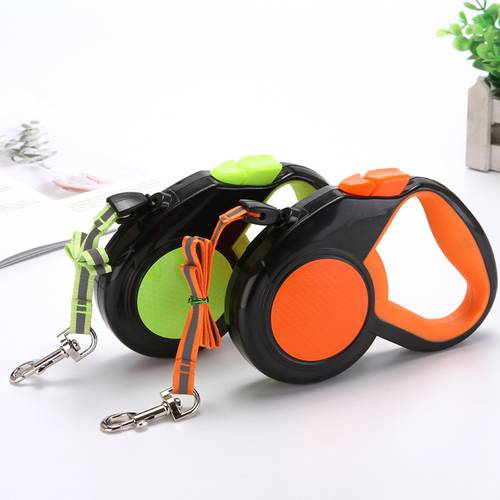 3/5/8M Pet Automatic Retractable Reflective Luminous Dog Leash ABS Nylon Night Walking Running Leads For Small Medium Large Dogs