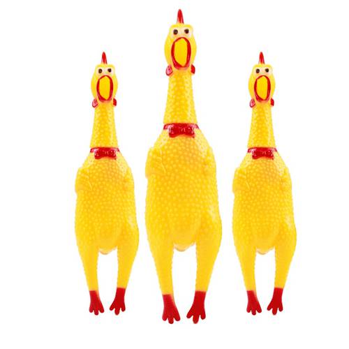 New Funny Pet Dog Toys Rooster Crows Attract Puppy Dog and Cat Pet Squeak Toys Screaming Rubber Chicken size S-L Free Shipping