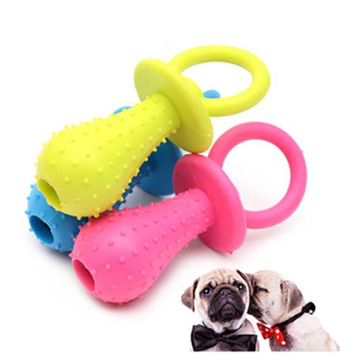 TPR Pacifier Dog Sound Making Toys with Bell Big And Small Pacifier Molar Chew Toy No Poison Health Interactive Rubber Pacifier