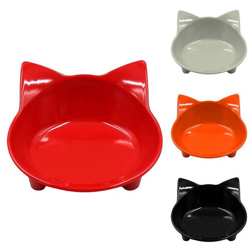 Cute Cat Ear Pet Slow Feeding Candy Color Plastic Bowl for Dog Cats Kitten Eco-Friendly Anti-slip Feeder Pet Feeder Bowls