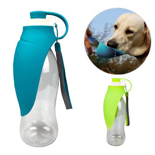 Portable Plastic Pet Dog Water Bottle Cat Travel Bowl Drinking Outdoor Dispenser Easy Carry For Pet Dogs Cats
