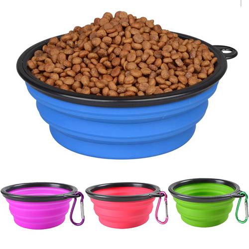 New Arrival Pet Products Silicone Folding Pet Dog Cat Travel Bowl Dog Food Feeder Puppy Bowl