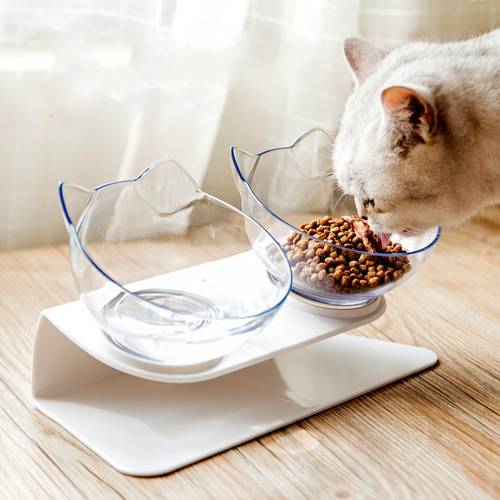 Cat bowl dog bowl double bowl non-slip pet cat pot cat food bowl rice bowl to protect the cervical spine