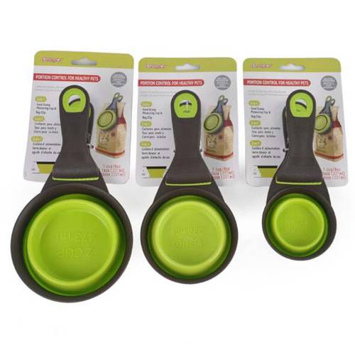 1Pcs Folding Pet Bowl Food Spoon Foldable Food Bag Water Bowl Measuring Cup Dog Food Spoon