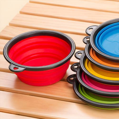 Collapsible Portable Dogs Feeding Bowl Pet Dogs Folding Water Food Dish Bowl Dog Cat Portable Feeder for Travel 1pcs