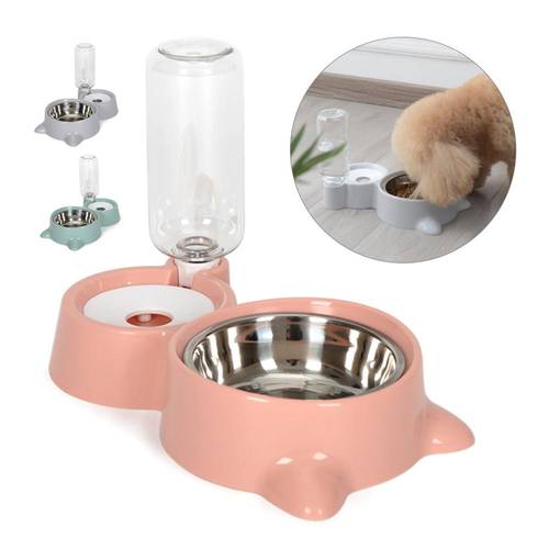 New Bubble Pet Bowls Stainless Steel Automatic Feeder Water Dispenser Food Container for Cat Dog Kitten Pet Supplies Ship
