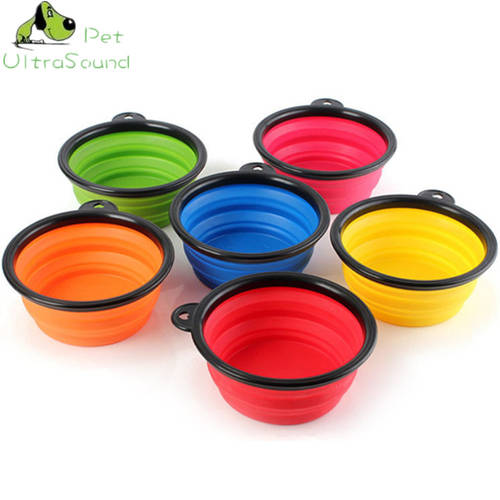 ULTRASOUND PET Luxury Pet Silica Gel Bowl Dog Folding Portable Feeders Bowls For Dogs Six Colors Available Size 13cmX9cmX5.5cm