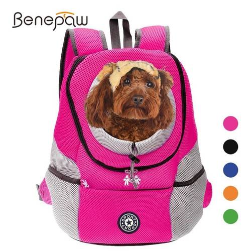 Benepaw Comfortable Small Dog Backpack Travel Breathable Mesh Puppy Dog Carrier Bag Durable Padded Shoulder Pet Cat Carrier 2019