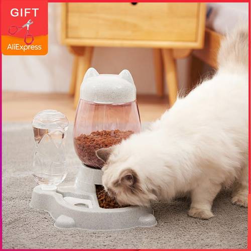 2.2L Pet Dog Cat Automatic Feeder Bowl for Dogs Drinking Water 528ml Bottle Kitten Bowls Slow Food Feeding Container Supplies