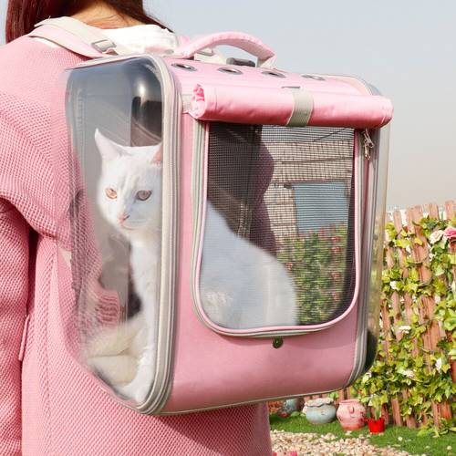 Pet Cat Carrier Backpack Breathable Cat Travel Outdoor Shoulder Bag For Small Dogs Cats Portable Packaging Carrying