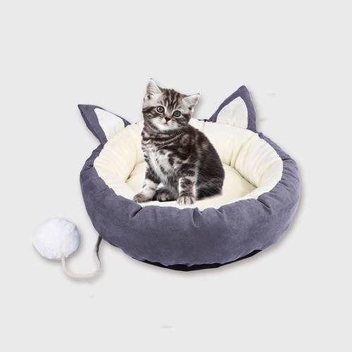 Lanke Cute Cat Ears Pet Bed,Super Soft Cat Bed Kennel Mat Sofa for Dog Cat Warm Sleeping,Puppy Cushion Anti-scratch Pet Supplies
