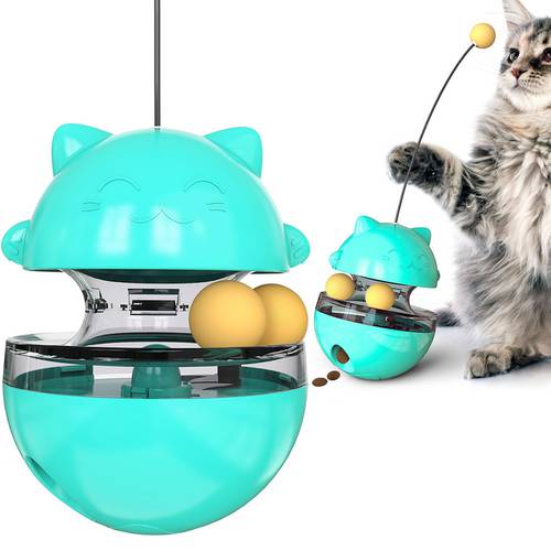 Pet Toys Cat Fun Tumbler Feeder Toy For Cats Dogs Puzzle Whirling Leaking Food Balls Interactive Cat Play Game Toys Pet Supplies