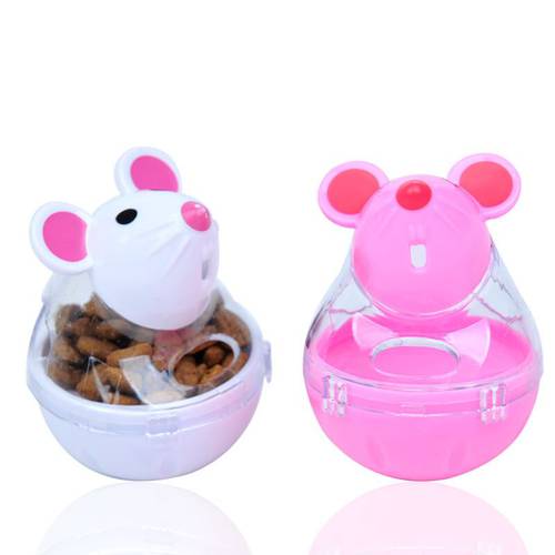 Pet Feeder Cat Toy Mouse Food Rolling Leakage Dispenser Bowl Playing Training Funny Toys For Cats Kitten Cat Toys Pet Supplies