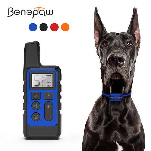 Benepaw Rechargeable Remote Dog Collar Electronic Waterproof Adjustable Level Pet Dog Collar Shock Vibration Beep Barking Alarm