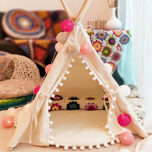2020 New Creative Pet Tent With Cushions Mats House Kennels Washable Tent Puppy Cat Indoor Outdoor Portable Teepee Mat Pads Dec