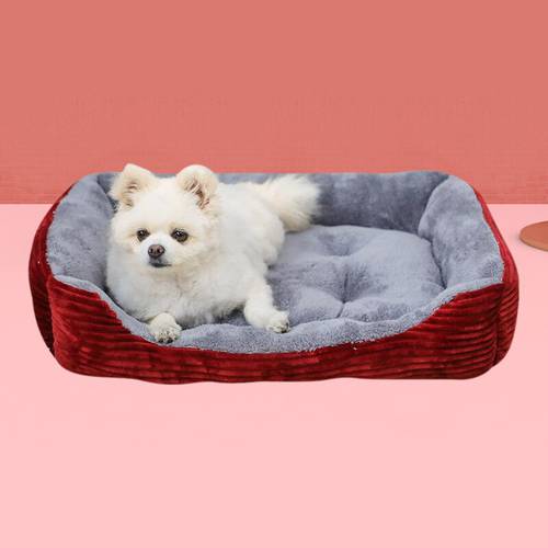 Warm Dog House Soft Nest Pet Large Dog Bed Baskets Fall Winter Kennel For Cat Washable House Puppy Supplies Cotton Kennel Mat