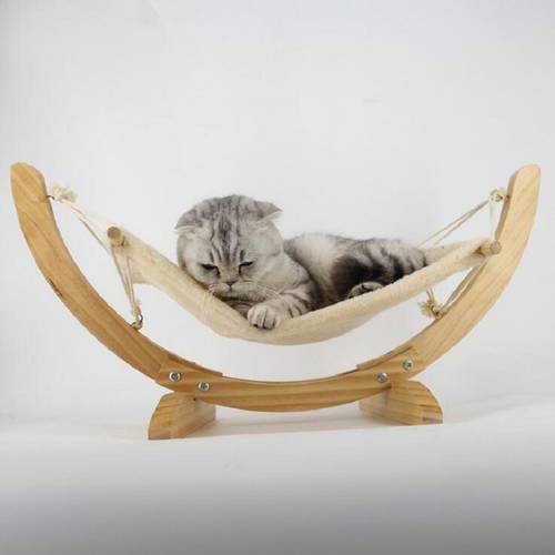 Wooden Handmade Cat Bed Cat Hammock Cradle Mat Swing Dog Bed Puppy Blanket Pet Product Cat Toy Sleeping Hammock Pet Nest multipl