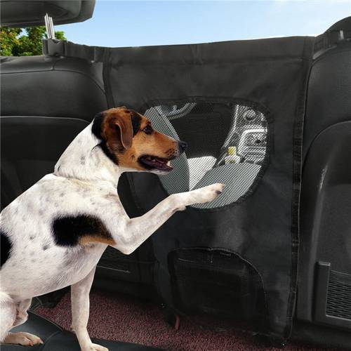 Car Pet Barrier Mesh Oxford Cloth Dog Car Safety Travel Isolation Net Vehicle Pet Car Back Seat Safety Barrier Mesh Pet Supplies