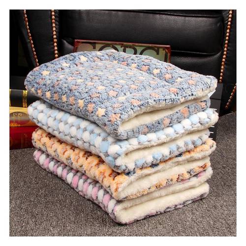 Pet Dog Bed Fleece Pet Blanket For Dogs And Cats Bed For Big Dogs Print Cat Mat Soft Cushion Warm Quilt Cotton Sleep Mat