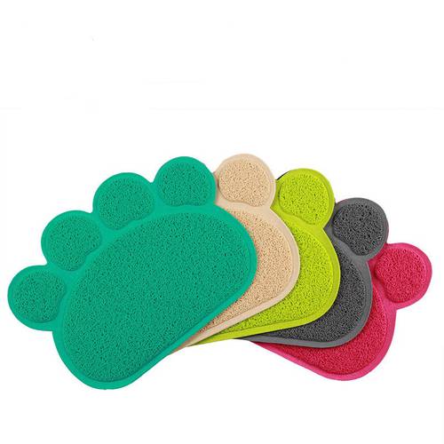 Pet Dog Cat Feeding Mat Dog Paw Shape Pet Bed Mat Dish Bowl Food Water Feed Wipe Easy Cleaning Pad dog accessories