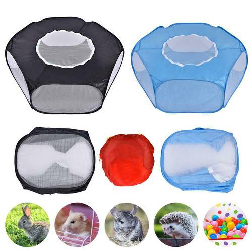 Portable Pet Puppy Rabbit Playpen Indoor Outdoor Small Animal Hamsters Fence Tent Cage with Cover Waterproof Pets Camping House