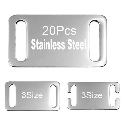 20Pcs Stainless Steel Square Pet Tag Custom Dog Tag Name Engraved Dog Collar Nameplate Personalized Pet Dog ID Tags For Dogs