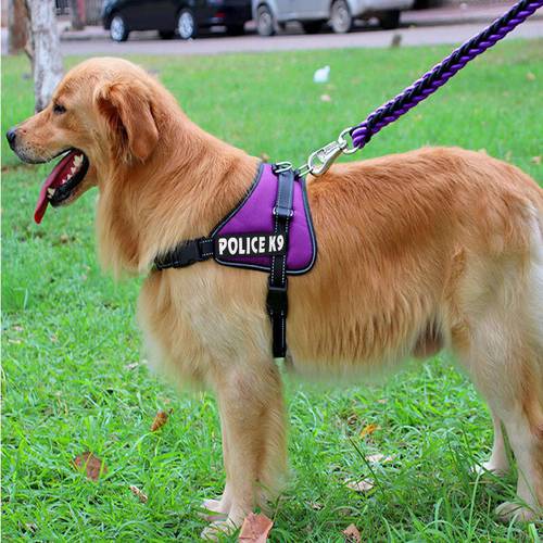 Concave Breast strap Elastic vest Harnesses Traction rope walk the dog POLICE X9 prints Pet For Medium large Dogs High Quality