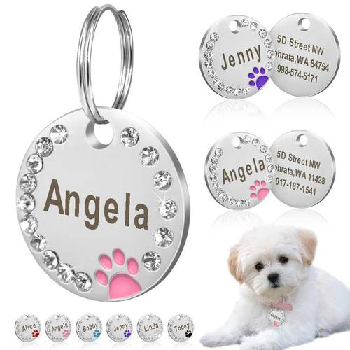 25mm Round Blank Dog Tag Pet Dog Collar Accessories Cat Id Tag Stainless Steel Bone Paw Name（do not provide Engraved Service）