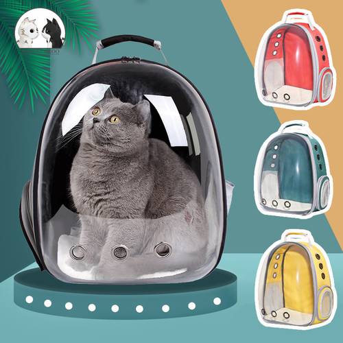 Cat Bag Breathable Portable Pet Carrier Capsule Bag Outdoor Travel Backpack for Cat and Dog Transparent Space Small Dog Backpack