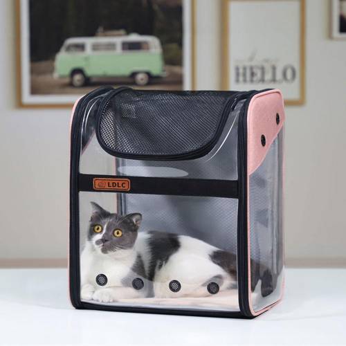 PVC Transparent Cat Carrier Backpack Dog Breathable Bag Capsule Cat Bag Pet Travelling Portable Bag Folding Cats Shoulder Bags